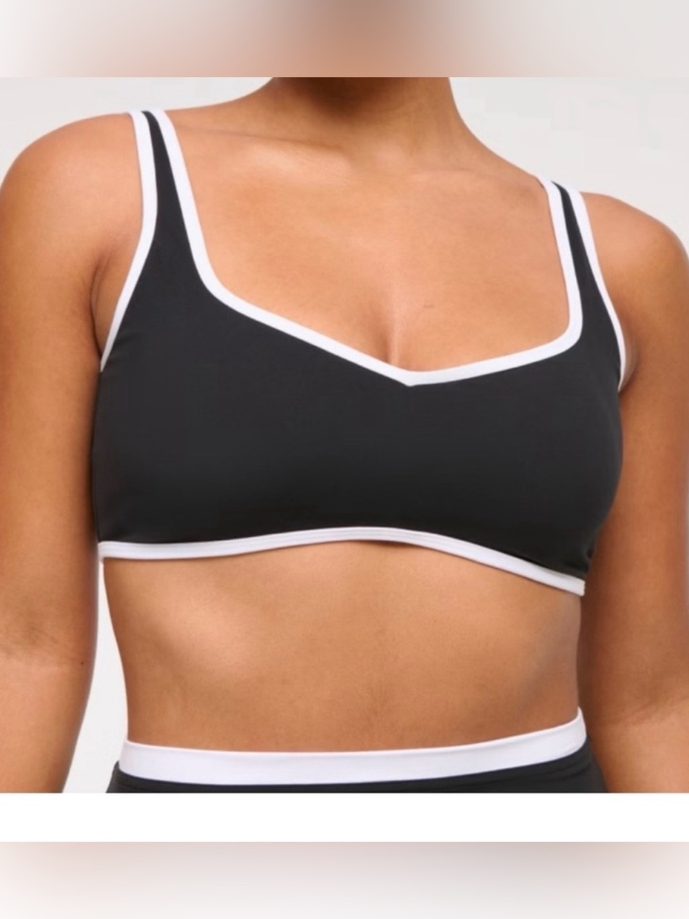 Abercrombie & Fitch Black Bralette with White Trim